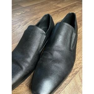 Aldo Loafers Mens Size 9 M Black Leather Cap Toe Slip On‎ Shoes Aldo